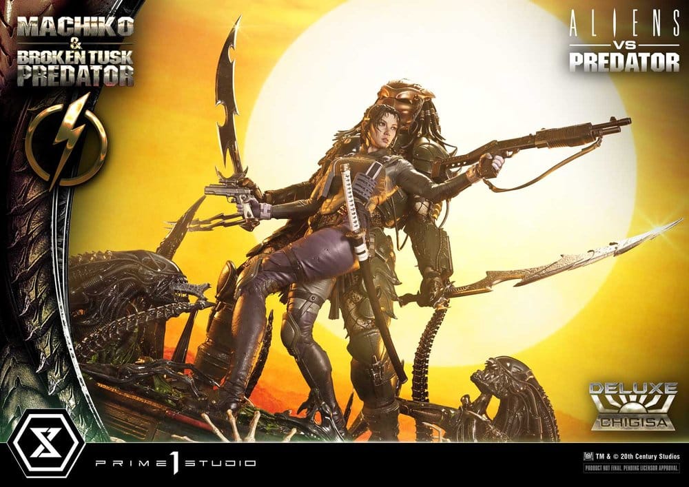 Aliens vs. Predator (Comic) Ultimate Premium Masterline Statue 1/4 Machiko & Broken Tusk Predator DX Bonus Version 84 cm - Preorder - ETA: 25.04.2028