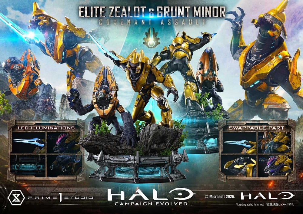 Halo: Campaign Evolved Ultimate Premium Masterline Series Statue 1/4 Elite Zealot & Grunt Minor: Covenant Assault 81 cm - Preorder - ETA: 25.07.2028