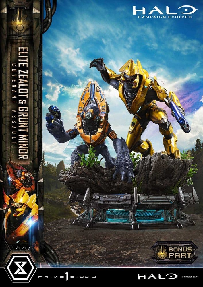 Halo: Campaign Evolved Ultimate Premium Masterline Series Statue 1/4 Elite Zealot & Grunt Minor: Covenant Assault Bonus Version 81 cm - Preorder - ETA: 25.07.2028