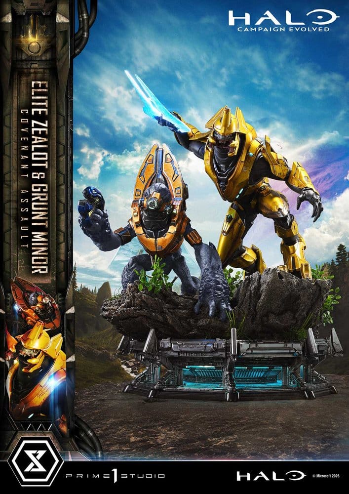 Halo: Campaign Evolved Ultimate Premium Masterline Series Statue 1/4 Elite Zealot & Grunt Minor: Covenant Assault Bonus Version 81 cm - Preorder - ETA: 25.07.2028