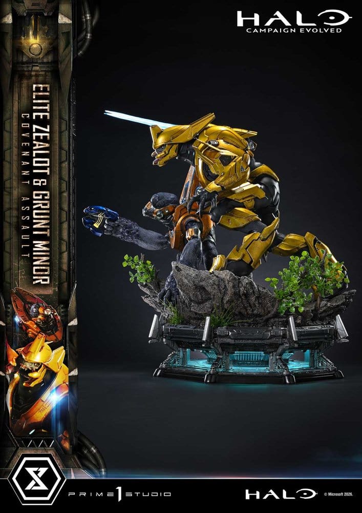 Halo: Campaign Evolved Ultimate Premium Masterline Series Statue 1/4 Elite Zealot & Grunt Minor: Covenant Assault Bonus Version 81 cm - Preorder - ETA: 25.07.2028