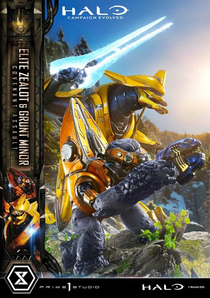 Halo: Campaign Evolved Ultimate Premium Masterline Series Statue 1/4 Elite Zealot & Grunt Minor: Covenant Assault Bonus Version 81 cm - Preorder - ETA: 25.07.2028