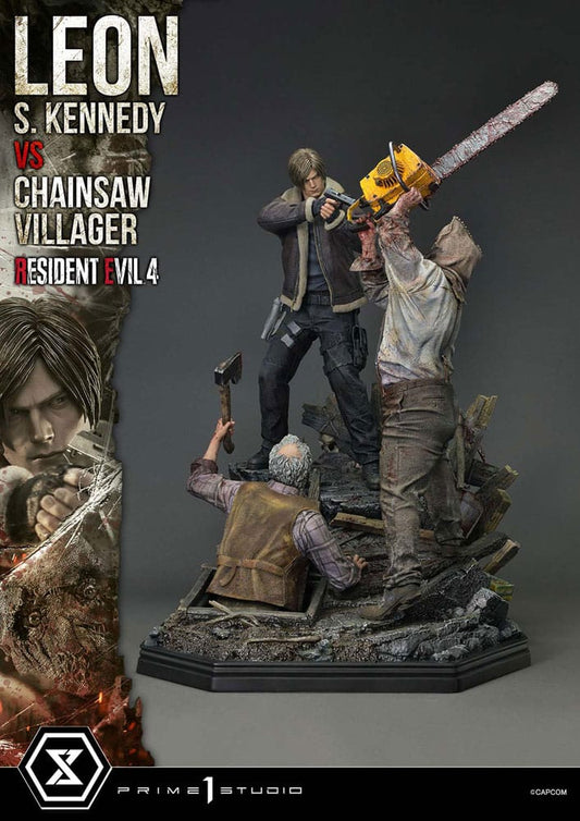 Resident Evil 4 Ultimate Premium Masterline Series Statue 1/4 Leon S. Kennedy vs. Chainsaw Villager Bonus Ver. 76 cm                - Preorder - ETA: 25.10.2026