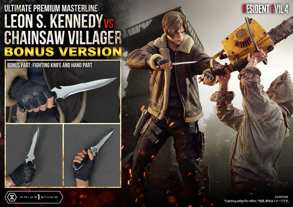 Resident Evil 4 Ultimate Premium Masterline Series Statue 1/4 Leon S. Kennedy vs. Chainsaw Villager Bonus Ver. 76 cm                - Preorder - ETA: 25.10.2026