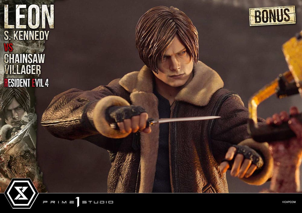 Resident Evil 4 Ultimate Premium Masterline Series Statue 1/4 Leon S. Kennedy vs. Chainsaw Villager Bonus Ver. 76 cm                - Preorder - ETA: 25.10.2026