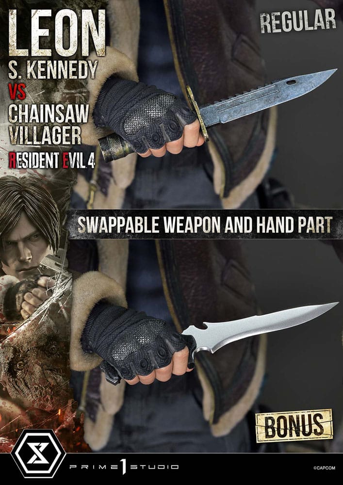 Resident Evil 4 Ultimate Premium Masterline Series Statue 1/4 Leon S. Kennedy vs. Chainsaw Villager Bonus Ver. 76 cm                - Preorder - ETA: 25.10.2026