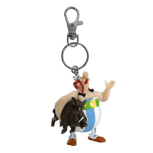 Asterix Schlüsselanhänger Obelix mit Wildschwein14 cm   - Versand: 7 Tage nach Bestellung
