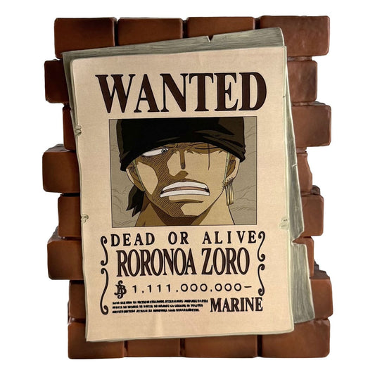 One Piece Spardose Zoro Wanted  - Versand: 5-7 Tage nach Bestellung