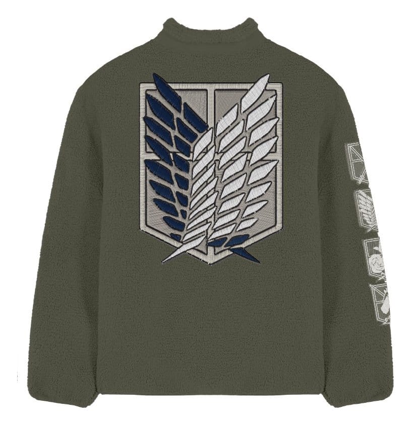 Attack On Titan Sherpa Jacke Logo Größe M - Versand: 7 Tage nach Bestellung