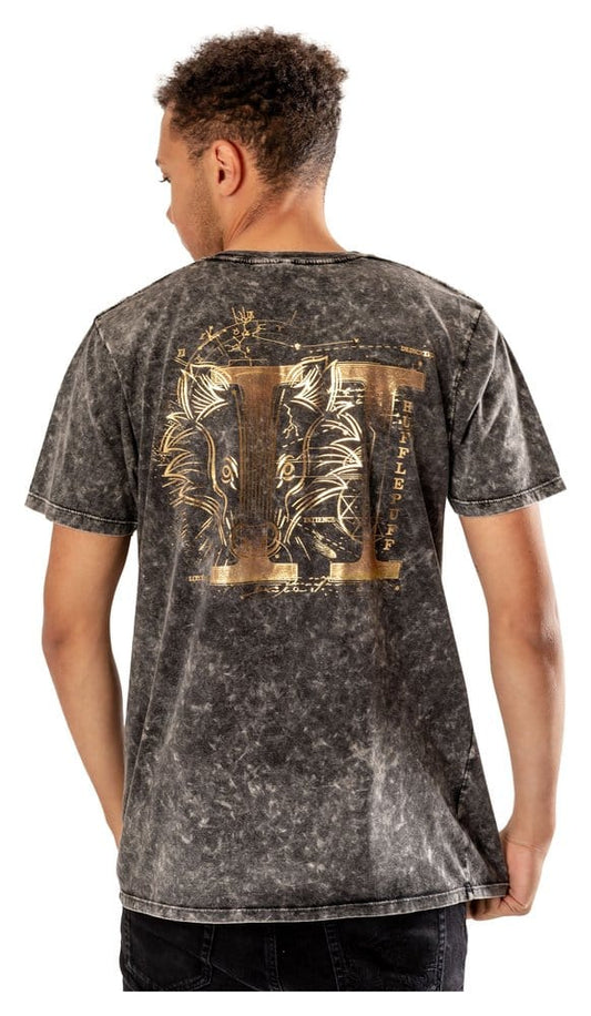 Harry Potter T-Shirt Hufflepuff Acid Wash Größe L - Versand: 7 Tage nach Bestellung
