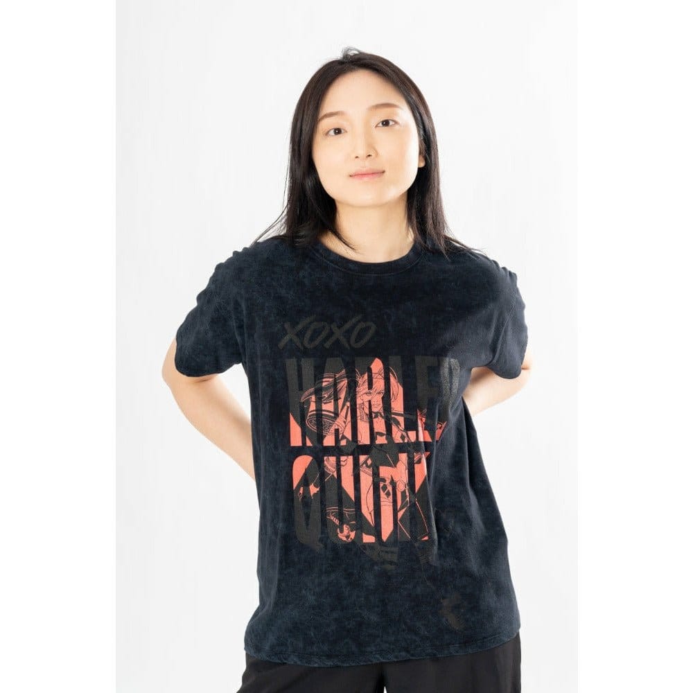 DC Comics T-Shirt Harley Quinn Acid Wash Xoxo Größe S - Versand: 7 Tage nach Bestellung