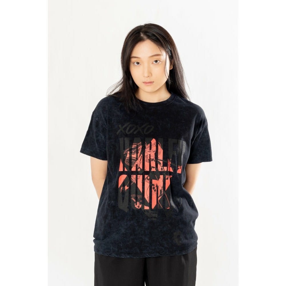 DC Comics T-Shirt Harley Quinn Acid Wash Xoxo Größe S - Versand: 7 Tage nach Bestellung