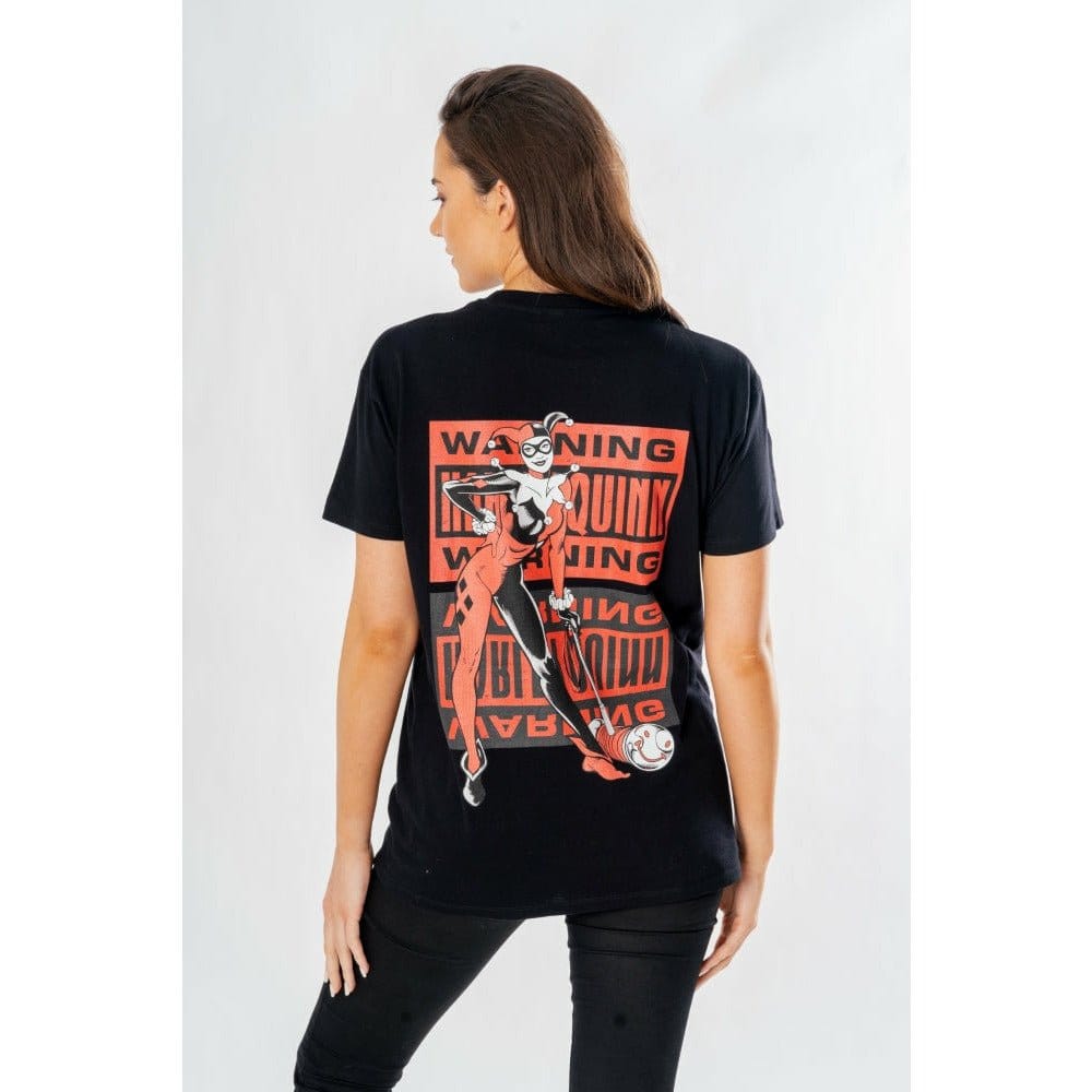 DC Comics T-Shirt Harley Quinn Front Back Warning Größe XXL - Versand: 7 Tage nach Bestellung