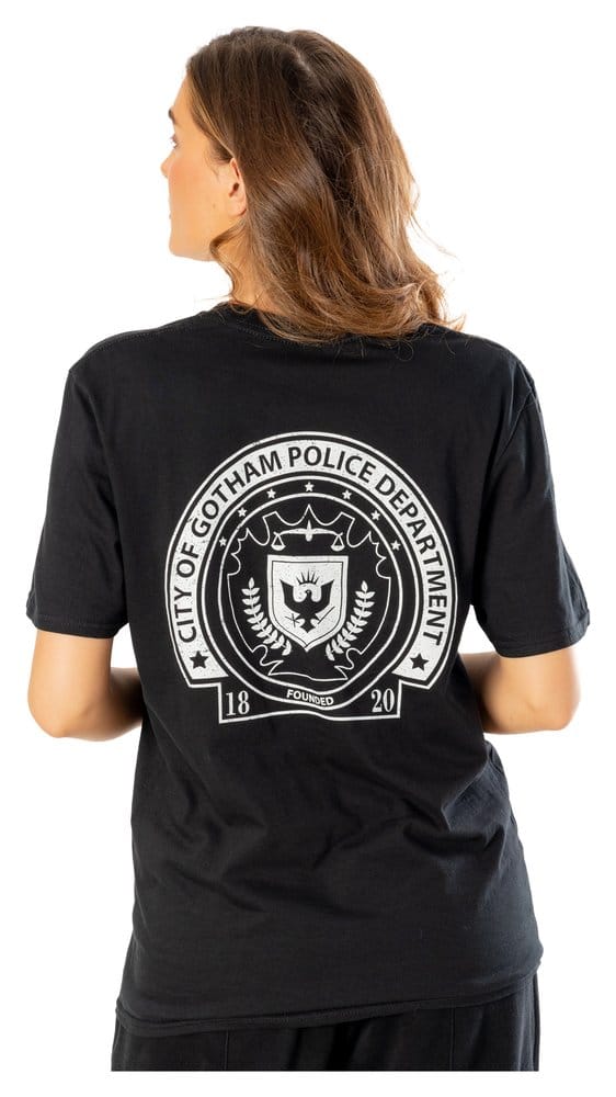 Batman T-Shirt Arkham City GCPD Front Back Größe L - Versand: 7 Tage nach Bestellung
