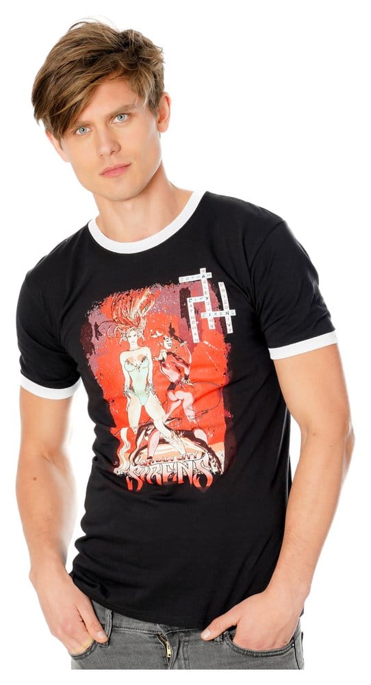 Gotham City Sirens T-Shirt Crossword Black Ringer Größe S - Versand: 7 Tage nach Bestellung
