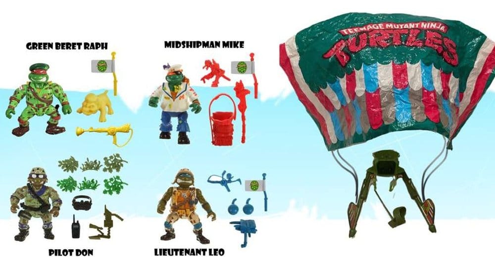 Teenage Mutant Ninja Turtles Classic Actionfiguren 4er-Pack Sewer Heroes mit Fallschirm - Preorder - ETA: 25.08.2026