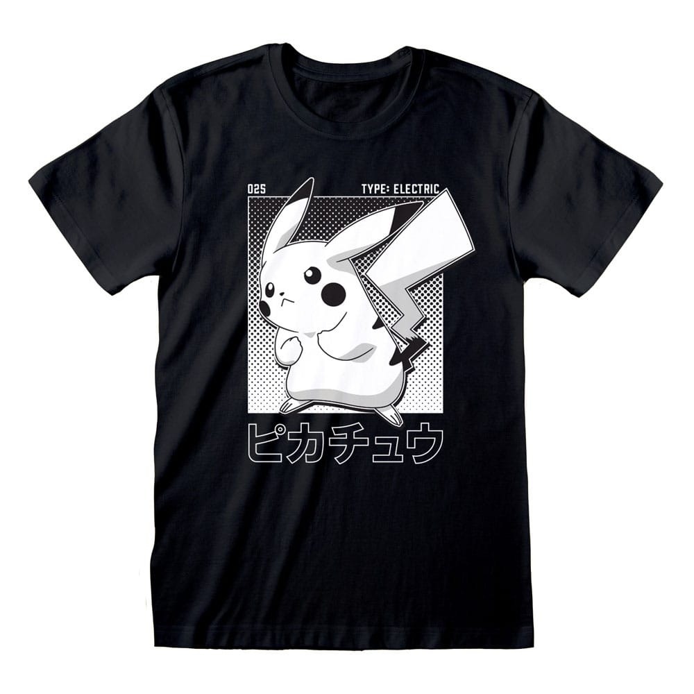Pokemon T-Shirt Halftone Pikachu Größe L - Versand: 5-7 Tage nach Bestellung