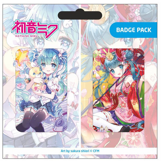 Hatsune Miku Ansteck-Buttons Doppelpack Set B    - Versand: 5-7 Tage nach Bestellung