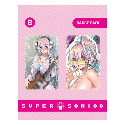 Super Sonico Ansteck-Buttons Doppelpack Set B - Versand: 7 Tage nach Bestellung