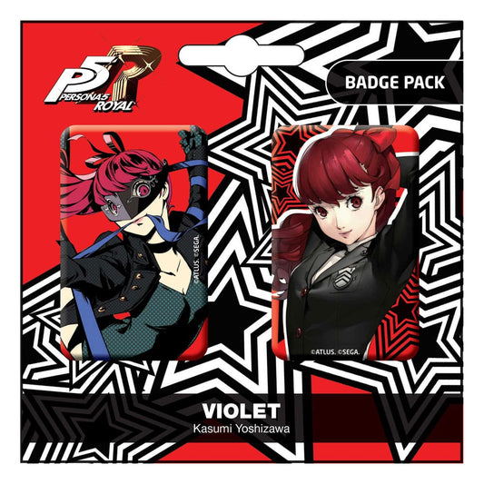 Persona 5 Royal Ansteck-Buttons Doppelpack Violet / Kasumi Yoshizawa  - Versand: 7 Tage nach Bestellung