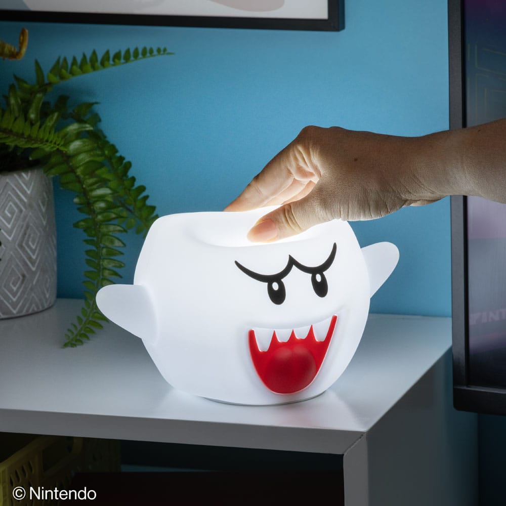 Super Mario Squishy Glo Silikon-Leuchte Boo 14 cm     - Versand: 5-7 Tage nach Bestellung