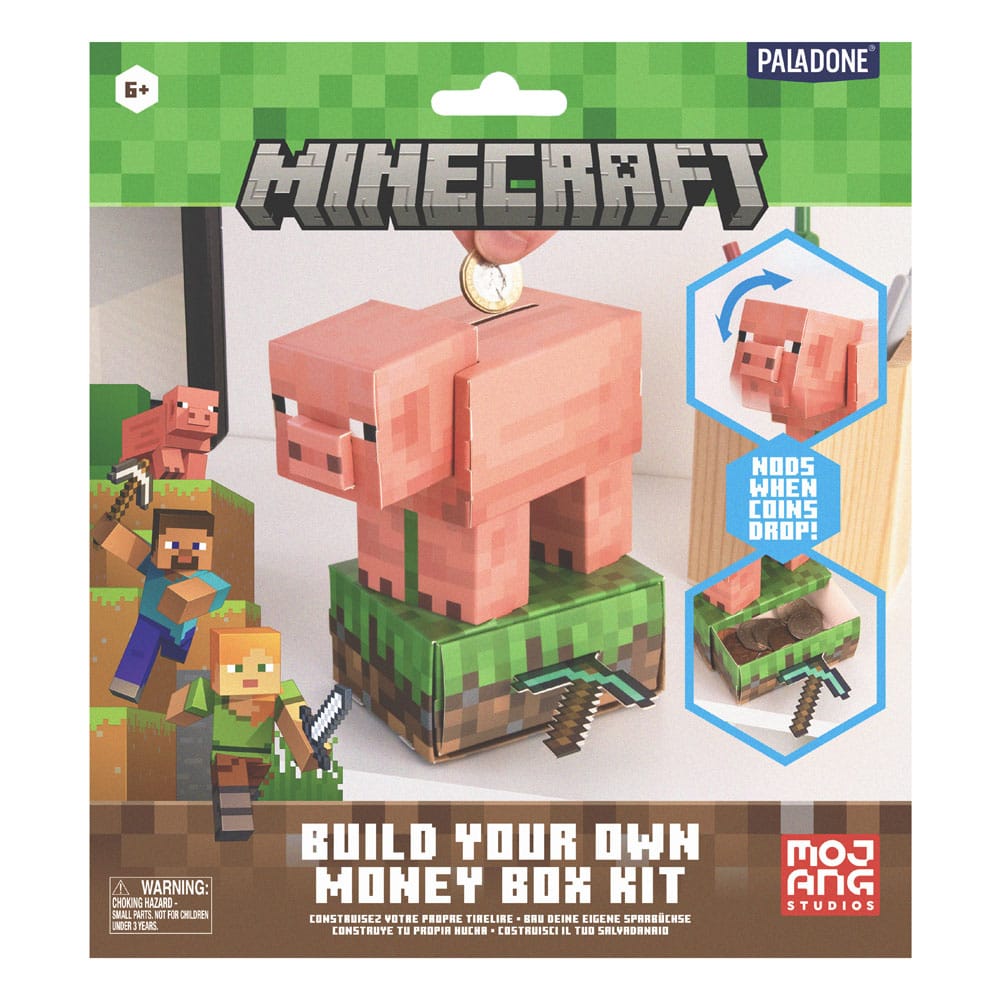 Minecraft Build Your Own Spardose Schwein   - Versand: 5-7 Tage nach Bestellung