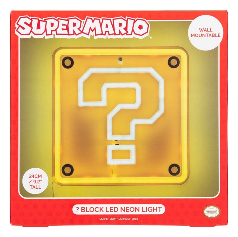 Super Mario LED Neon Wandleuchte Question Block 24 x 24 cm - Preorder - ETA: 25.08.2026
