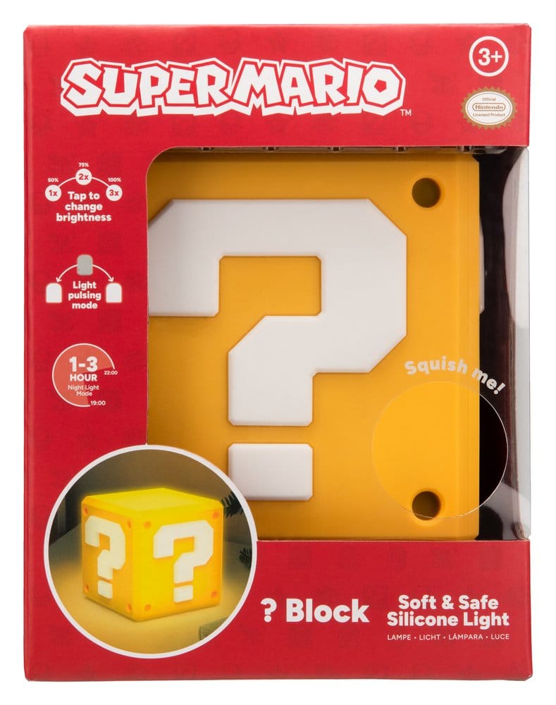 Super Mario SquishyGlo Silikon-Leuchte Question Block Rechargeable 13 cm - Preorder - ETA: 25.08.2026