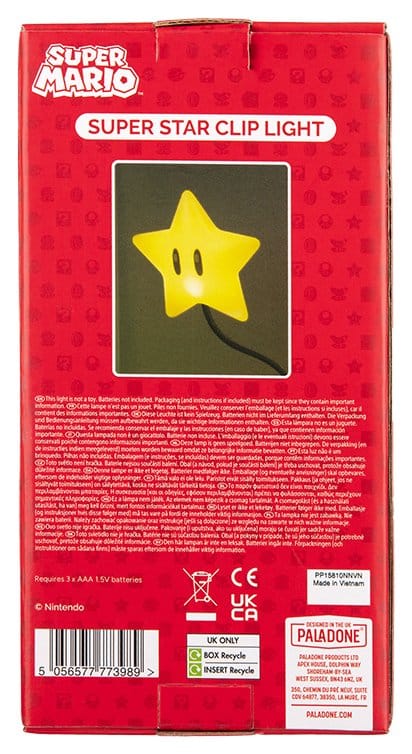 Super Mario Leuchte Super Star Clip 33 cm - Preorder - ETA: 25.08.2026