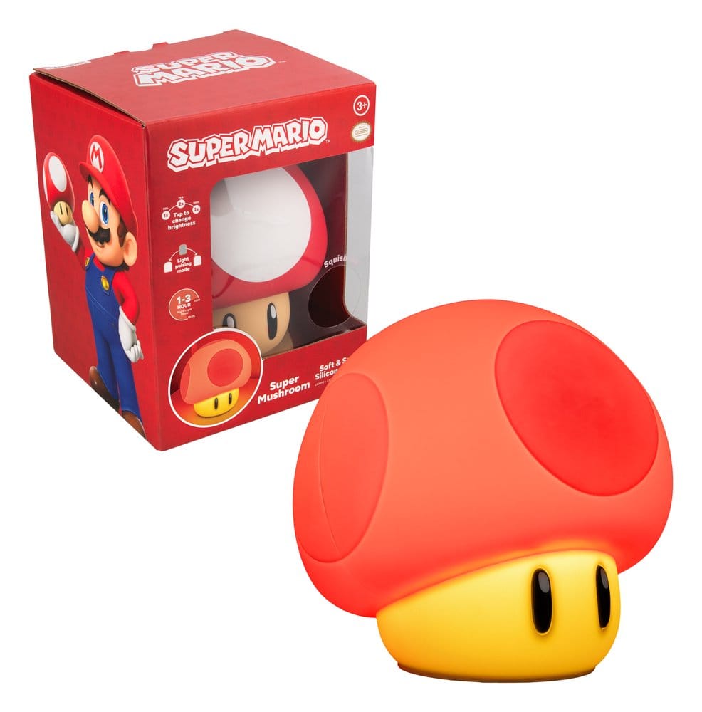 Super Mario SquishyGlo Silikon-Leuchte Super Mushroom Rechargeable 15 cm - Preorder - ETA: 25.08.2026
