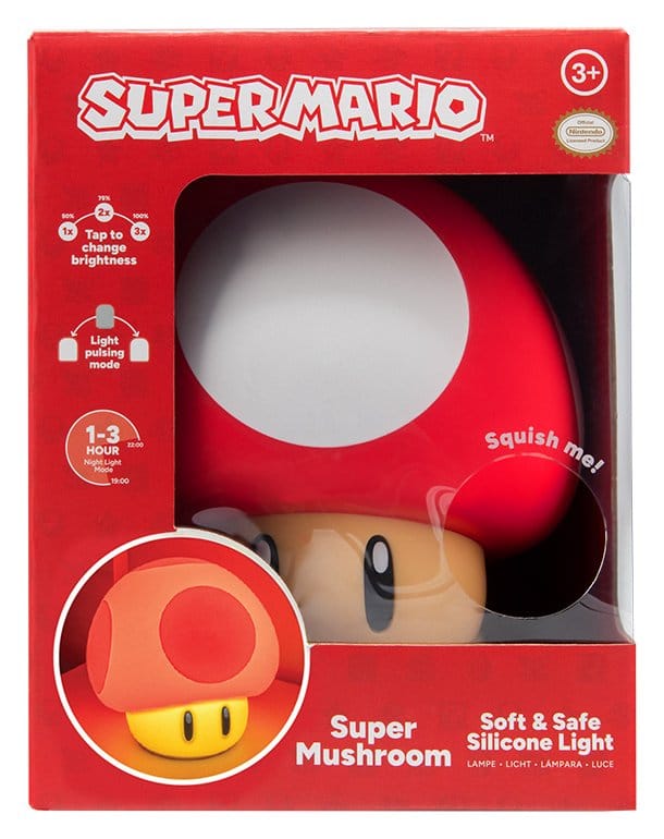 Super Mario SquishyGlo Silikon-Leuchte Super Mushroom Rechargeable 15 cm - Preorder - ETA: 25.08.2026