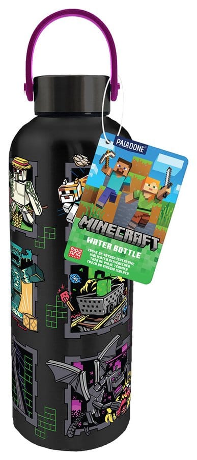 Minecraft Maskottchen Metall Trinkflasche mit Trageschlaufe - Preorder - ETA: 08.09.2026