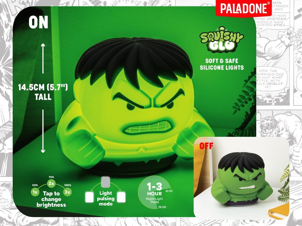 Marvel Universe SquishyGlo Silikon-Leuchte Hulk Rechargeable 15 cm - Preorder - ETA: 25.08.2026