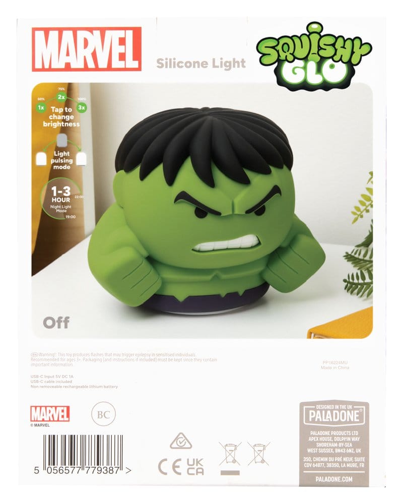 Marvel Universe SquishyGlo Silikon-Leuchte Hulk Rechargeable 15 cm - Preorder - ETA: 25.08.2026