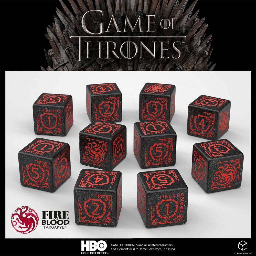 Game of Thrones Würfel Set Targaryen 10xD6 (10) - Versand: 7 Tage nach Bestellung