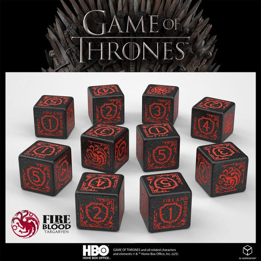 Game of Thrones Würfel Set Targaryen 10xD6 (10) - Versand: 7 Tage nach Bestellung