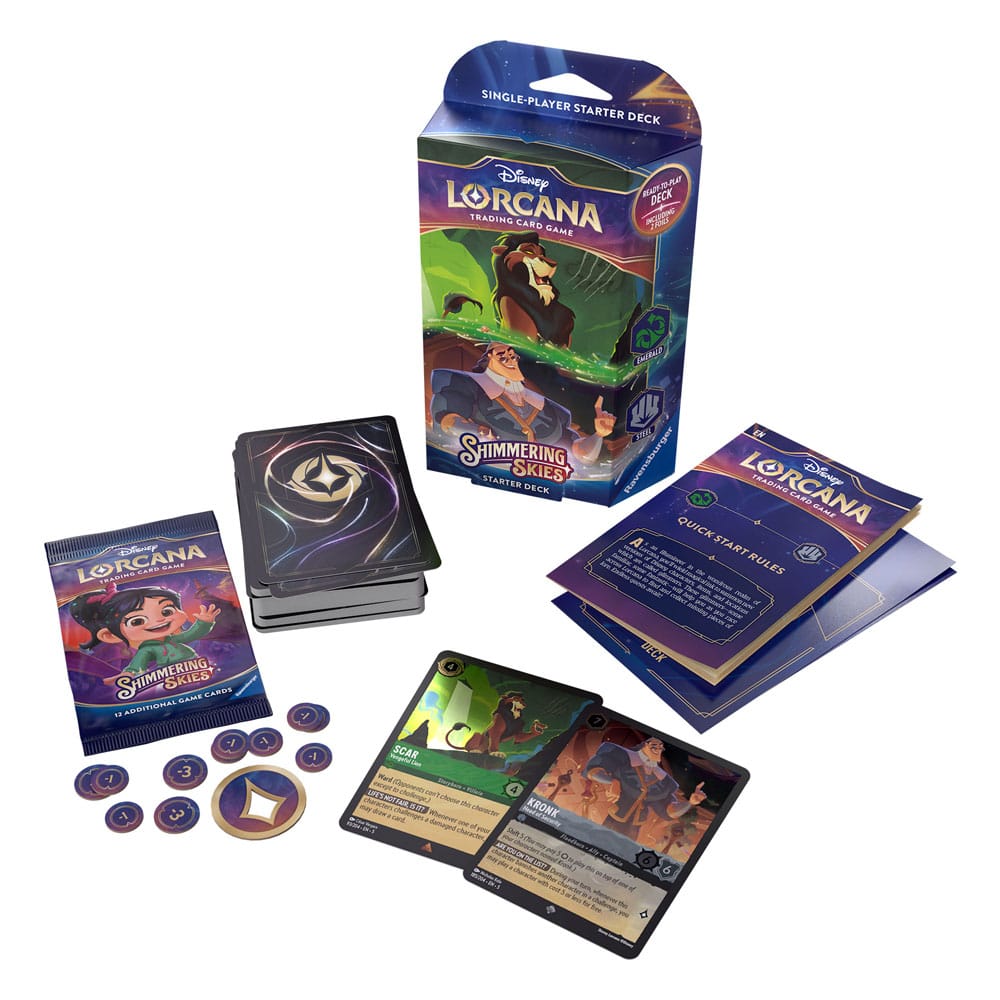 Disney Lorcana TCG Shimmering Skies Starter Decks Display (8) *Englische Edition* - Versand: 5-7 Tage nach Bestellung