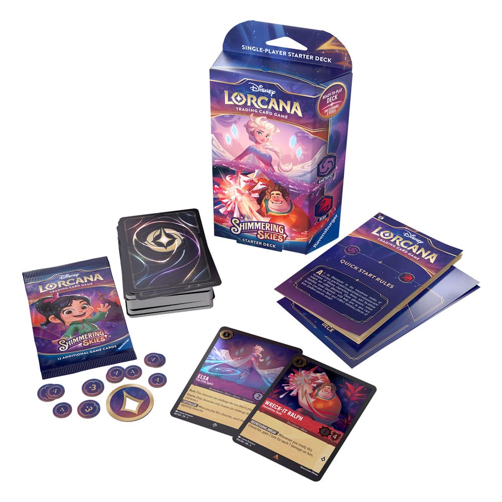 Disney Lorcana TCG Shimmering Skies Starter Decks Display (8) *Englische Edition* - Versand: 5-7 Tage nach Bestellung