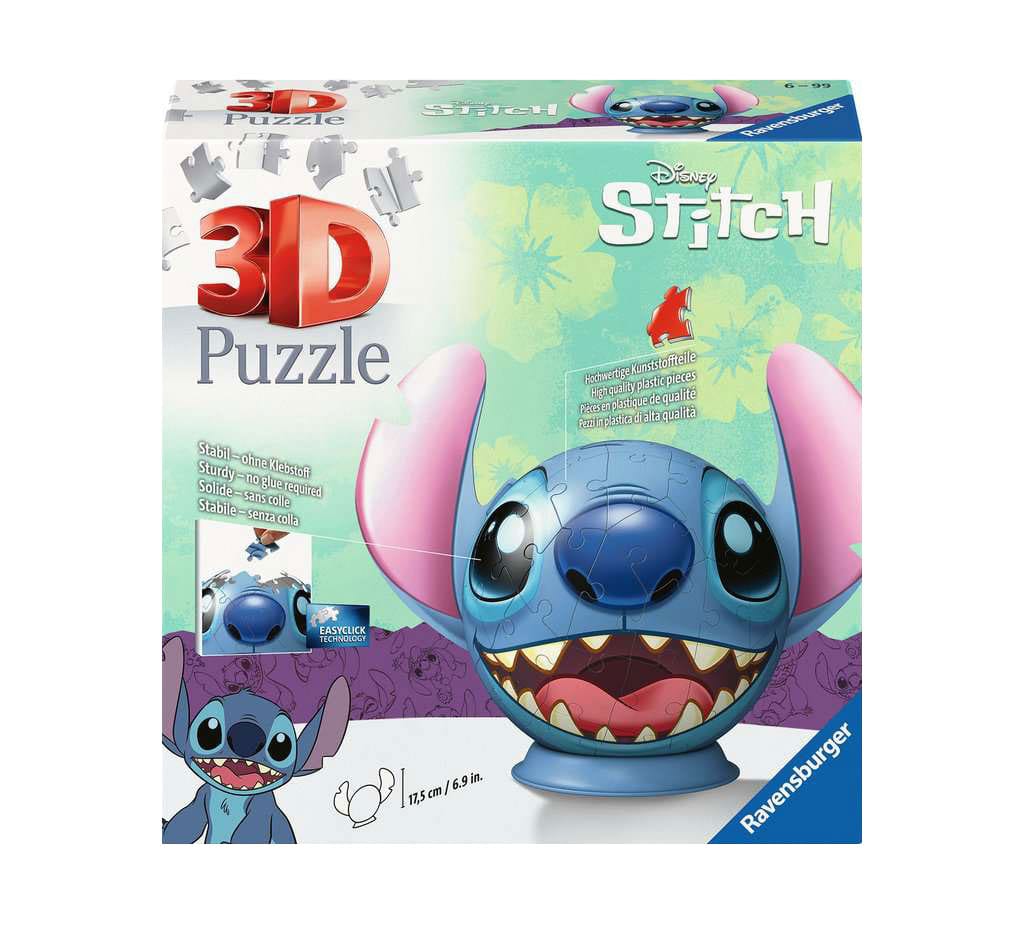 Lilo & Stitch 3D Puzzle Ball mit Ohren Stitch (77 Teile) - Versand: 7 Tage nach Bestellung