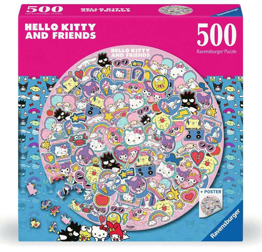 Hello Kitty and Friends Rund-Puzzle (500 Teile) - Versand: 5-7 Tage nach Bestellung