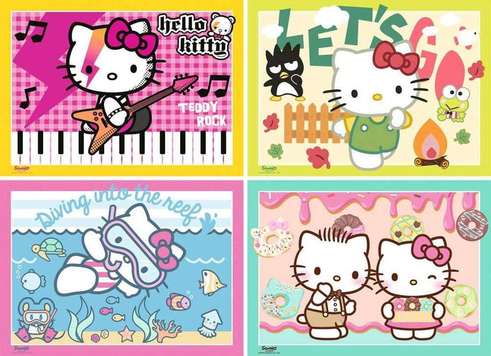 Hello Kitty Puzzles 4er-Pack Los geht's, Hello Kitty! (4x100 Teile) - Versand: 7 Tage nach Bestellung