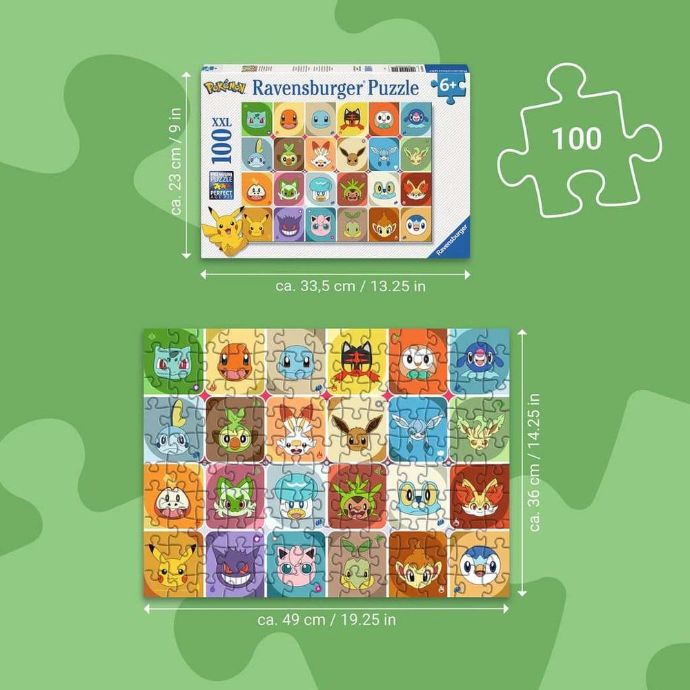 Pokémon Kinderpuzzle Pokémon Gesichter (100 Teile XXL) - Versand: 7 Tage nach Bestellung