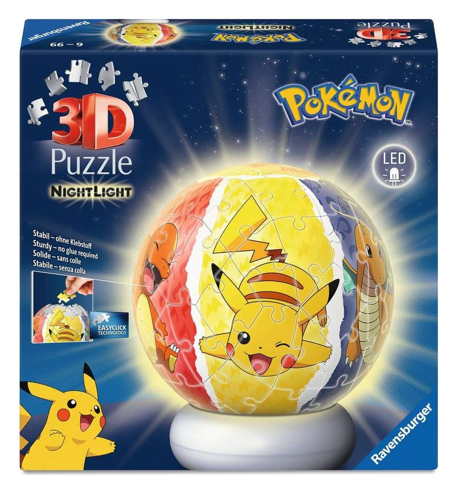Pokémon 3D Puzzle-Ball Nachtlicht (73 Teile) - Versand: 7 Tage nach Bestellung