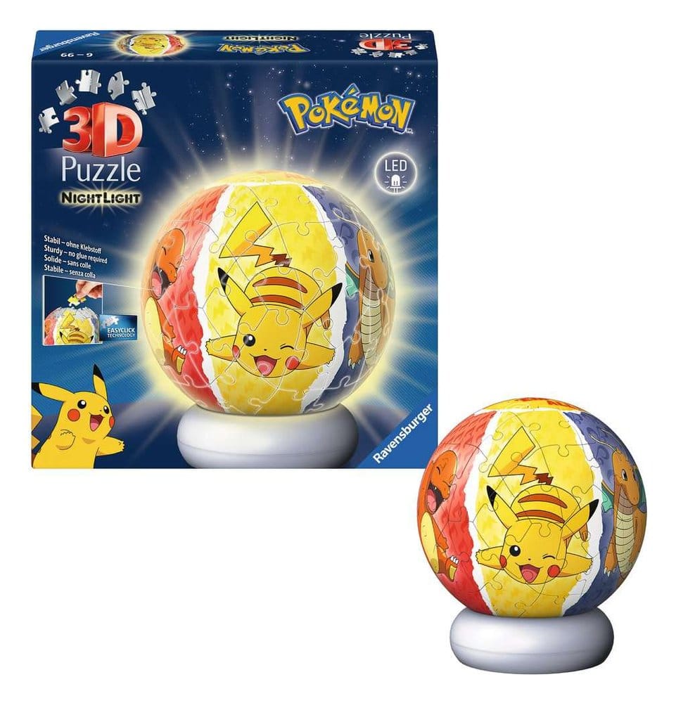 Pokémon 3D Puzzle-Ball Nachtlicht (73 Teile) - Versand: 7 Tage nach Bestellung