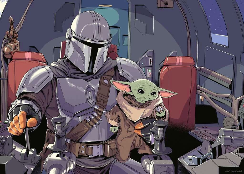 Star Wars The Mandalorian Puzzle Cartoon (1000 Teile) - Versand: 5-7 Tage nach Bestellung