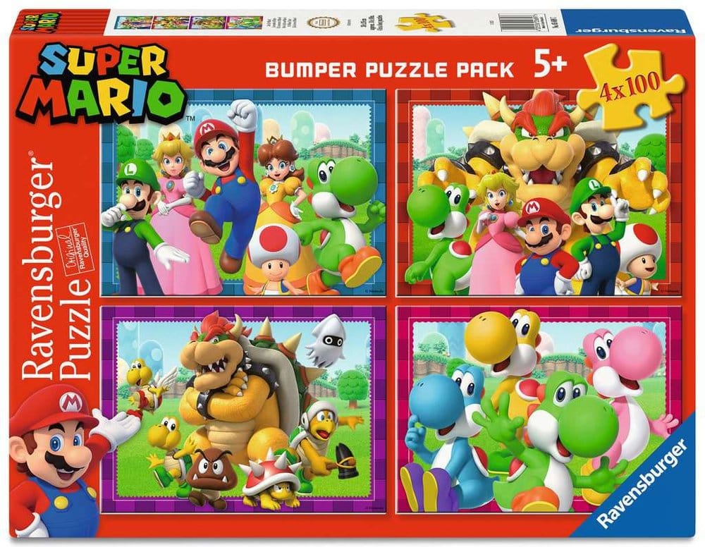Super Mario Puzzles 4er-Pack Zeit für Mario! (4x100 Teile) - Versand: 7 Tage nach Bestellung