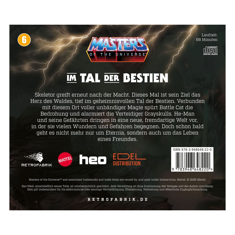 Masters of the Universe Hörspiel-CD Folge 6: Im Tal der Bestien *Deutsche Version*       - Preorder - ETA: 25.08.2026