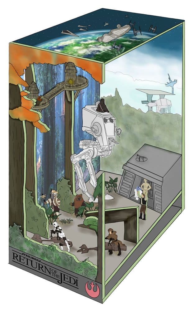 Star Wars Tiny Adventures Book Nook Mini-Diorama Battle of Endor 23 cm - Preorder - ETA: 27.07.2026