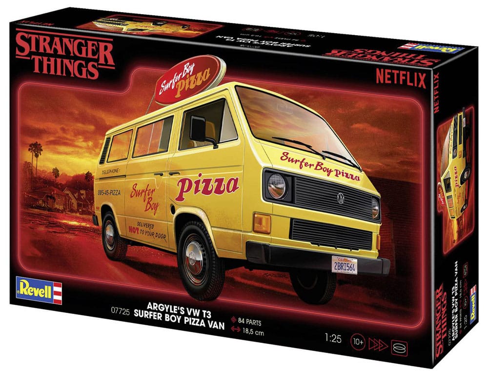 Stranger Things Modellbausatz 1/25 VW T3 Bus Surfer Boy 19 cm - Versand: 7 Tage nach Bestellung