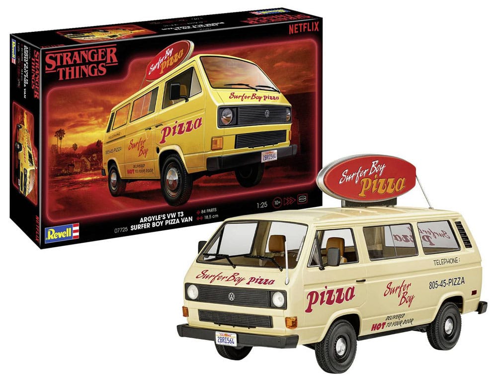 Stranger Things Modellbausatz 1/25 VW T3 Bus Surfer Boy 19 cm - Versand: 7 Tage nach Bestellung